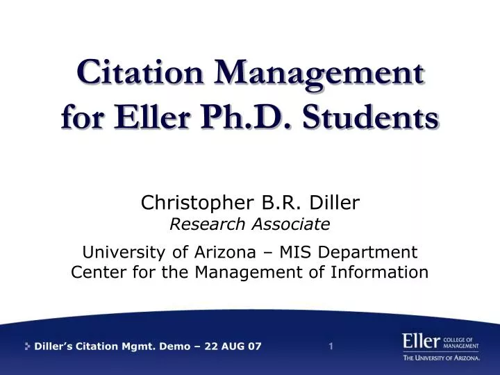 citation management for eller ph d students