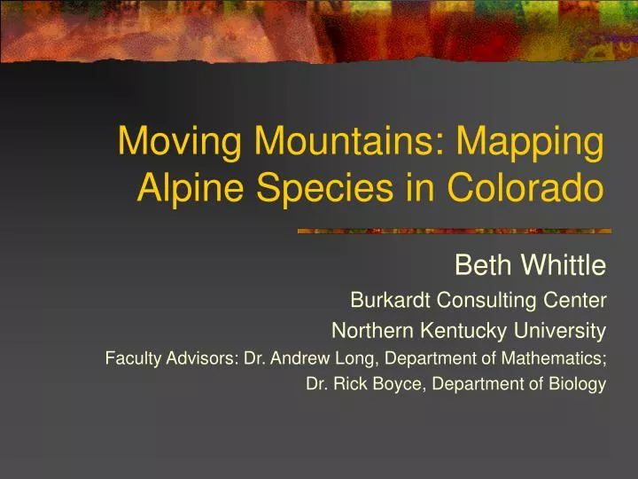 moving mountains mapping alpine species in colorado