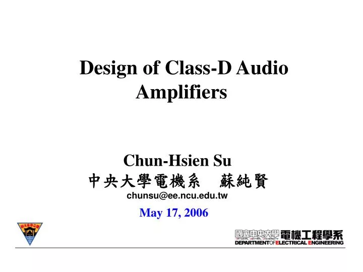 design of class d audio amplifiers