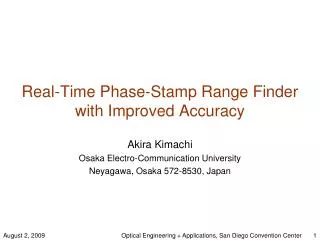 Real-Time Phase-Stamp Range Finder with Improved Accuracy