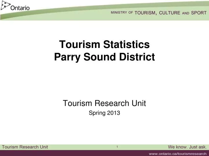 tourism statistics parry sound district