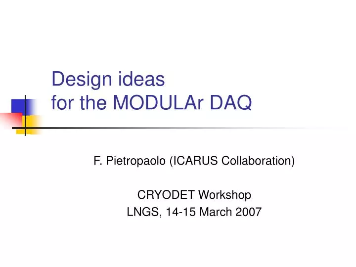design ideas for the modular daq