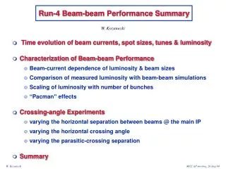 Run-4 Beam-beam Performance Summary