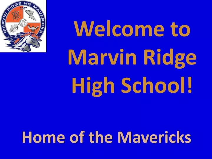 welcome to marvin ridge high school