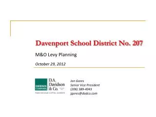 M&amp;O Levy Planning October 29, 2012