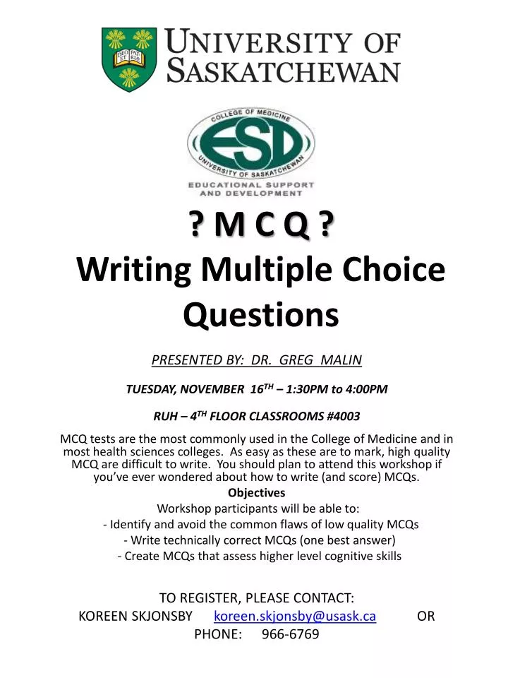 m c q writing multiple choice questions