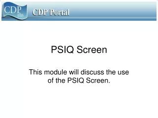 PSIQ Screen