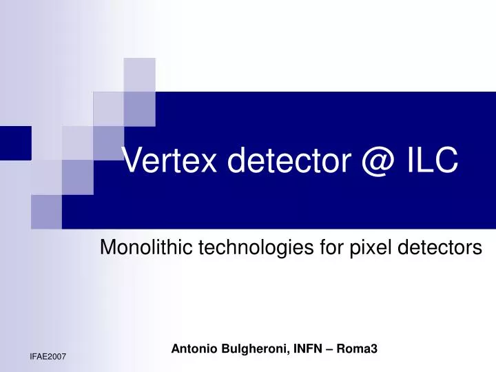 vertex detector @ ilc
