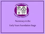 Numeracy in the Early Years Foundation Stage - slide 1