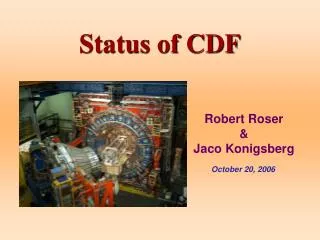 Status of CDF