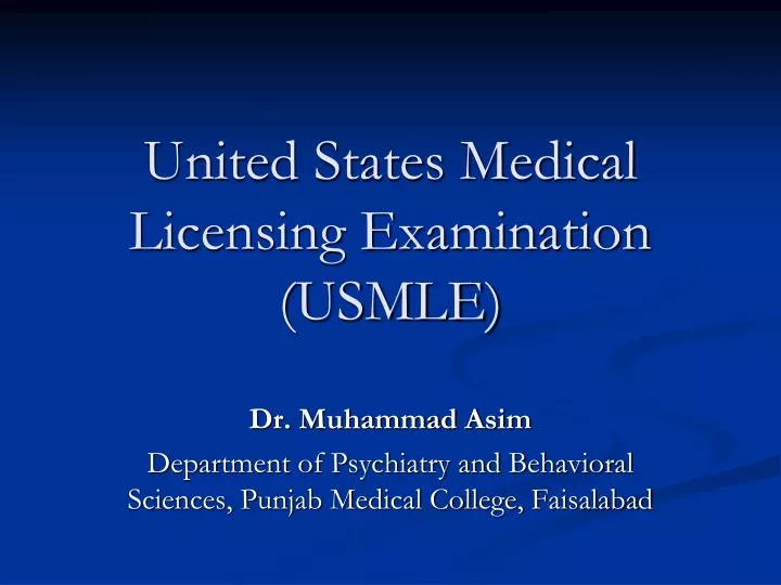 united states medical licensing examination usmle