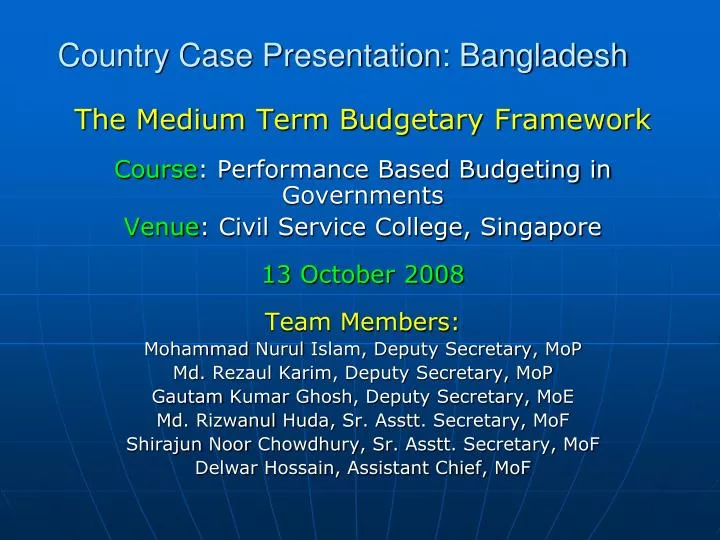 country case presentation bangladesh