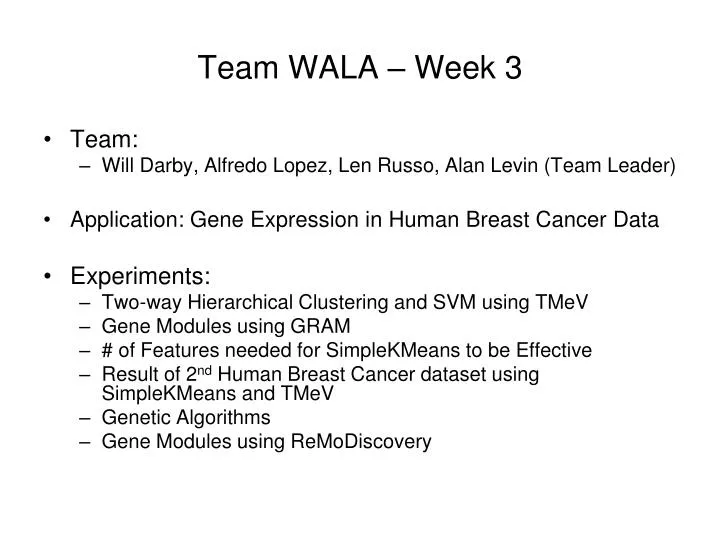 team wala week 3