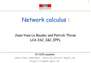 Network calculus :