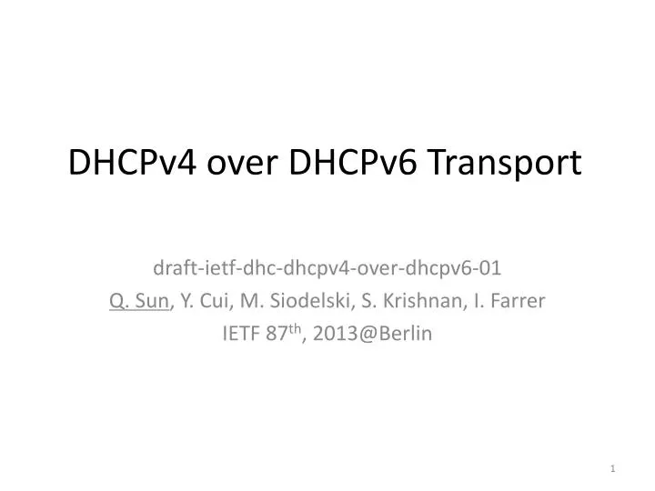 dhcpv4 over dhcpv6 transport