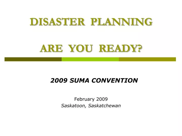disaster planning are you ready