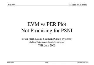 EVM vs PER Plot Not Promising for PSNI