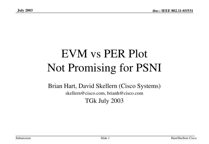 evm vs per plot not promising for psni