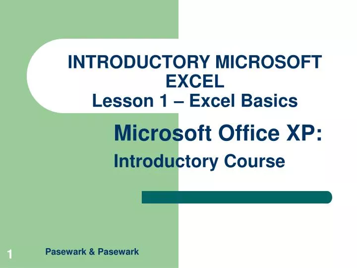 introductory microsoft excel lesson 1 excel basics