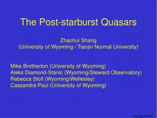 The Post-starburst Quasars