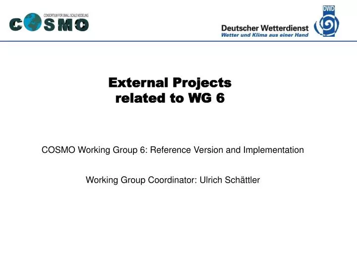 external projects related to wg 6