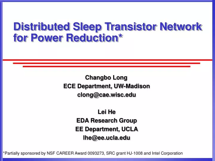 distributed sleep transistor network for power reduction