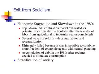 Exit from Socialism