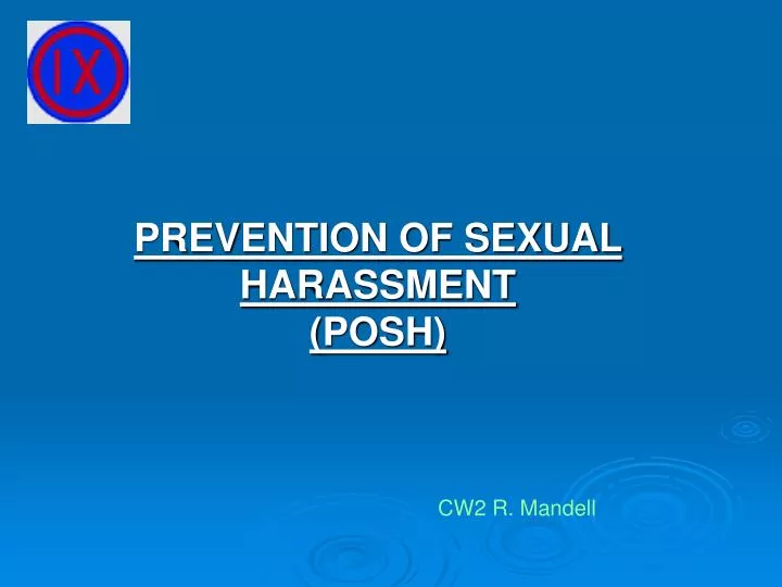 prevention of sexual harassment posh