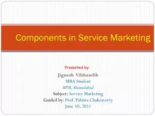 Components in Service Marketing