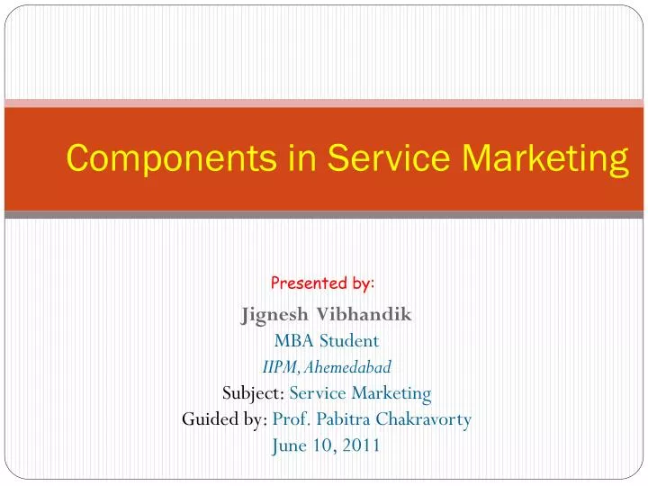 components in service marketing