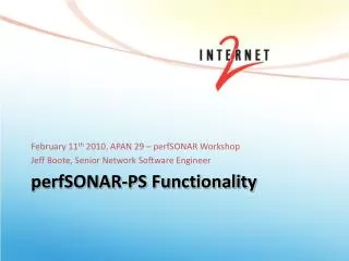perfsonar ps functionality