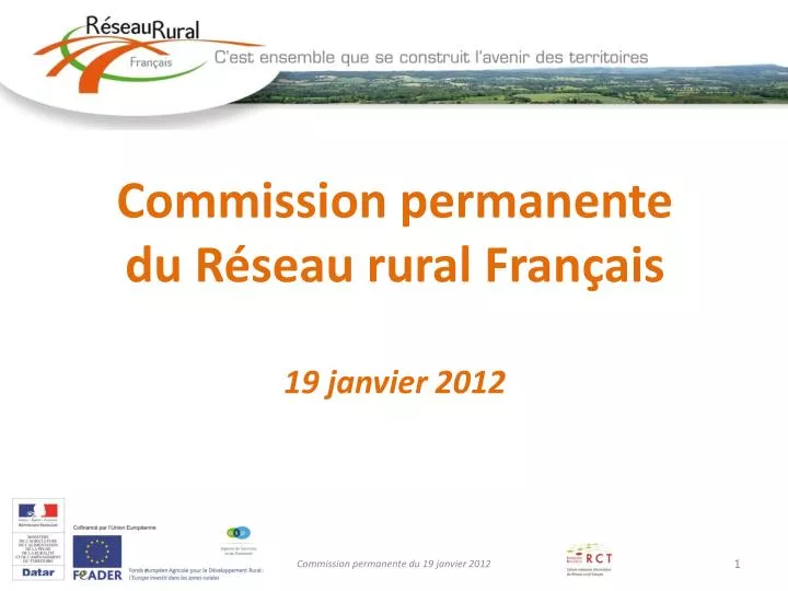 commission permanente du r seau rural fran ais 19 janvier 2012