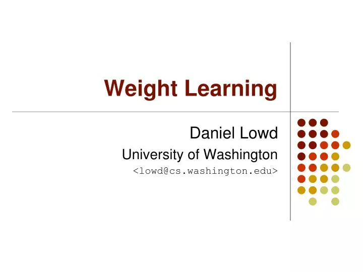 weight learning