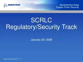 SCRLC Regulatory/Security Track