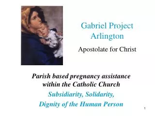 Parish based pregnancy assistance within the Catholic Church Subsidiarity, Solidarity,