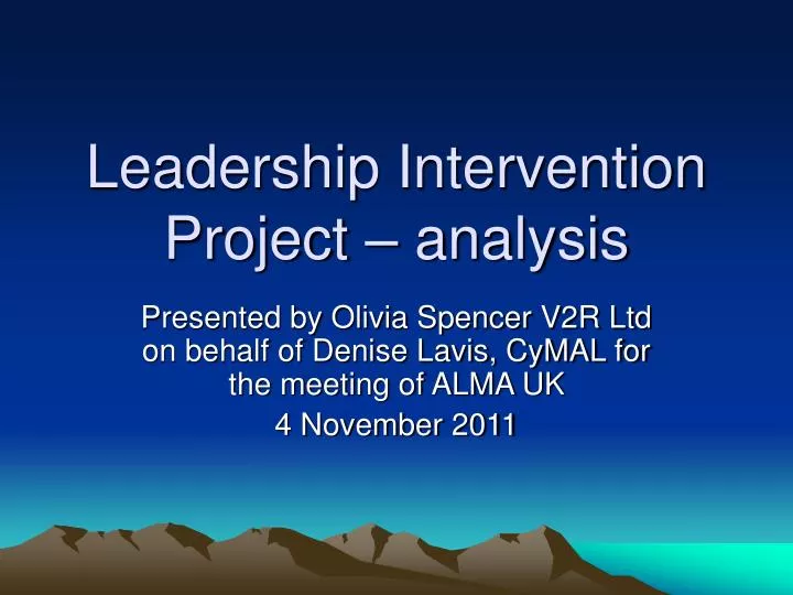 leadership intervention project analysis