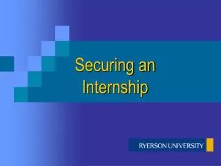 Securing an Internship