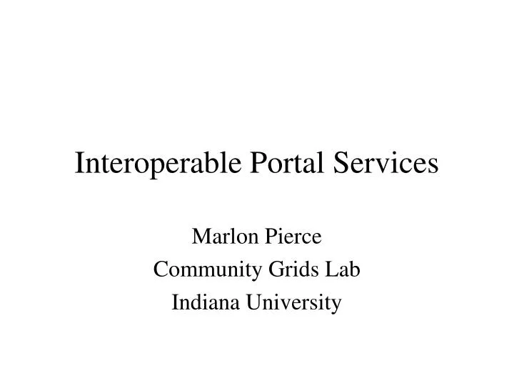 interoperable portal services