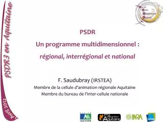 psdr un programme multidimensionnel r gional interr gional et national