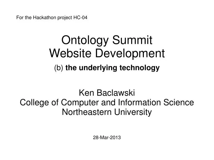 ontology summit website development b the underlying technology