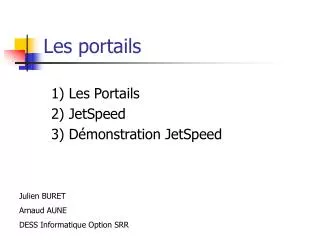1 les portails 2 jetspeed 3 d monstration jetspeed