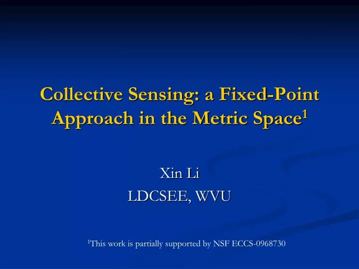 collective sensing a fixed point approach in the metric space 1