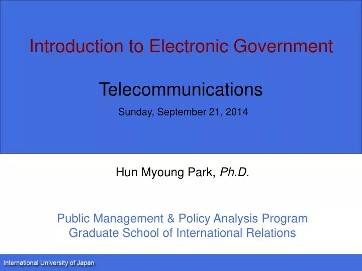 introduction to electronic government telec ommunications sunday september 21 2014