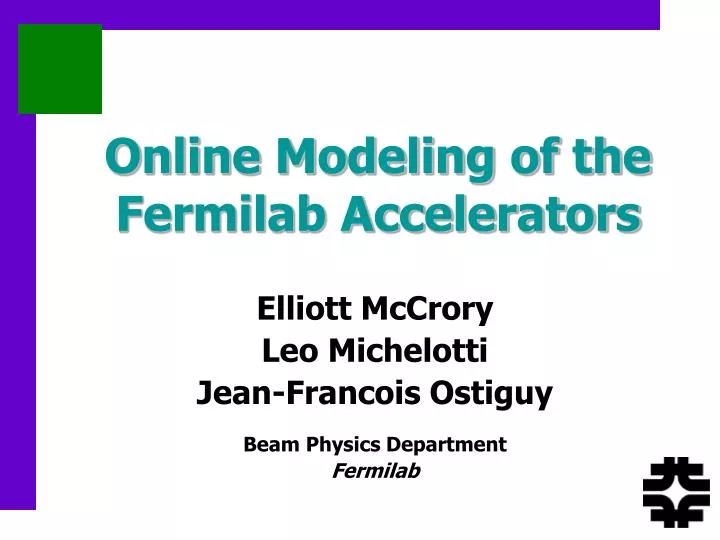 online modeling of the fermilab accelerators