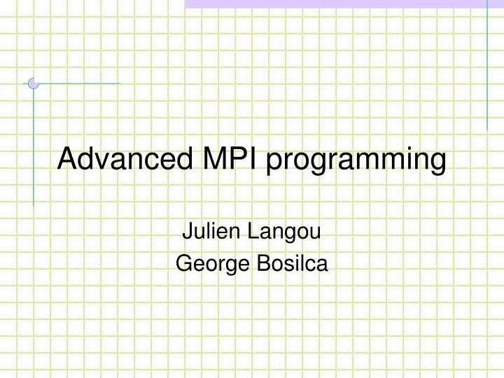 advanced mpi programming