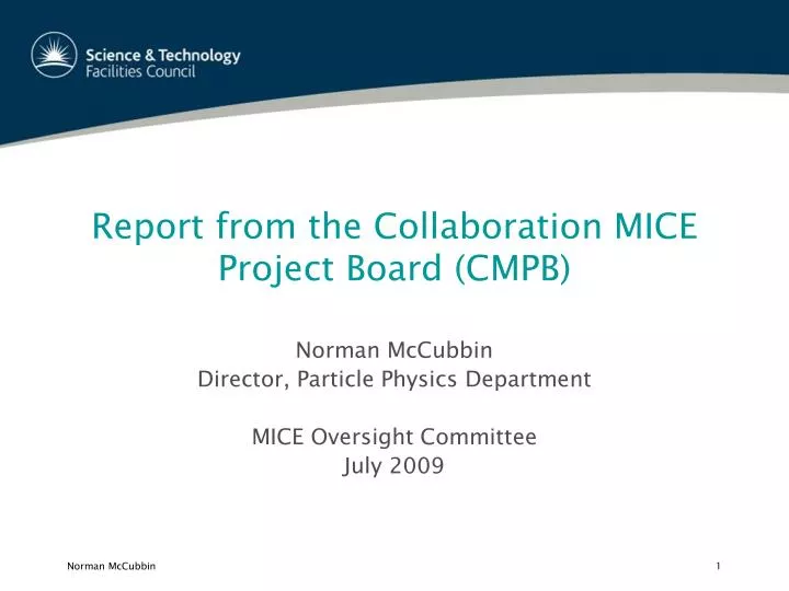 report from the collaboration mice project board cmpb