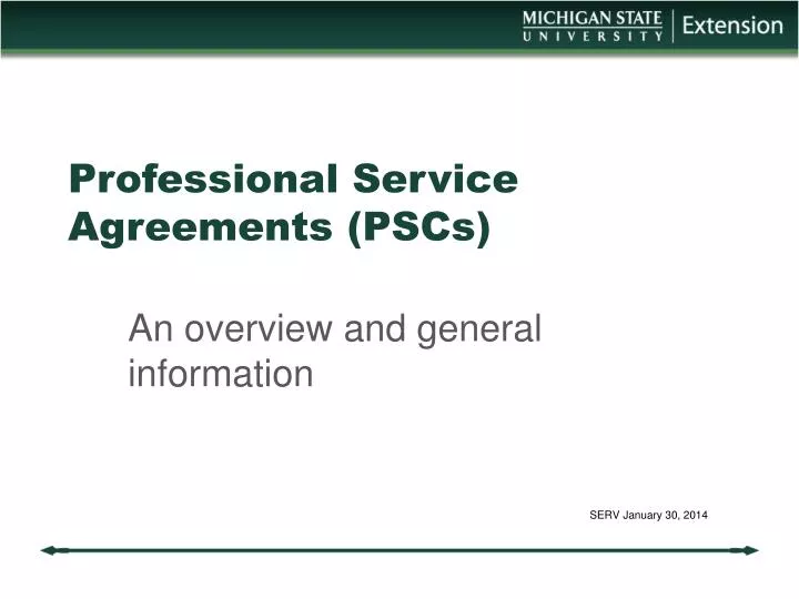 professional service agreements pscs