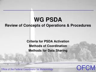 WG PSDA Review of Concepts of Operations &amp; Procedures