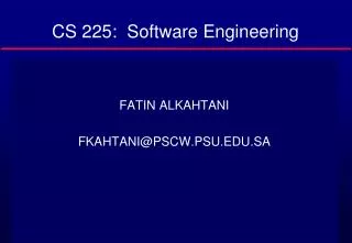 CS 225: Software Engineering