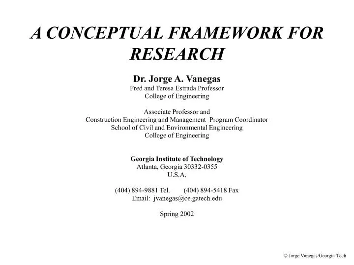 a conceptual framework for research